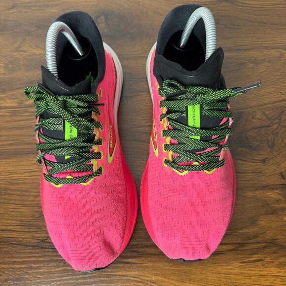 Brooks Hyperion GTS Womens Running Shoes Pink Neon Lime Size 8 Cushion Stability - Picture 2 of 6